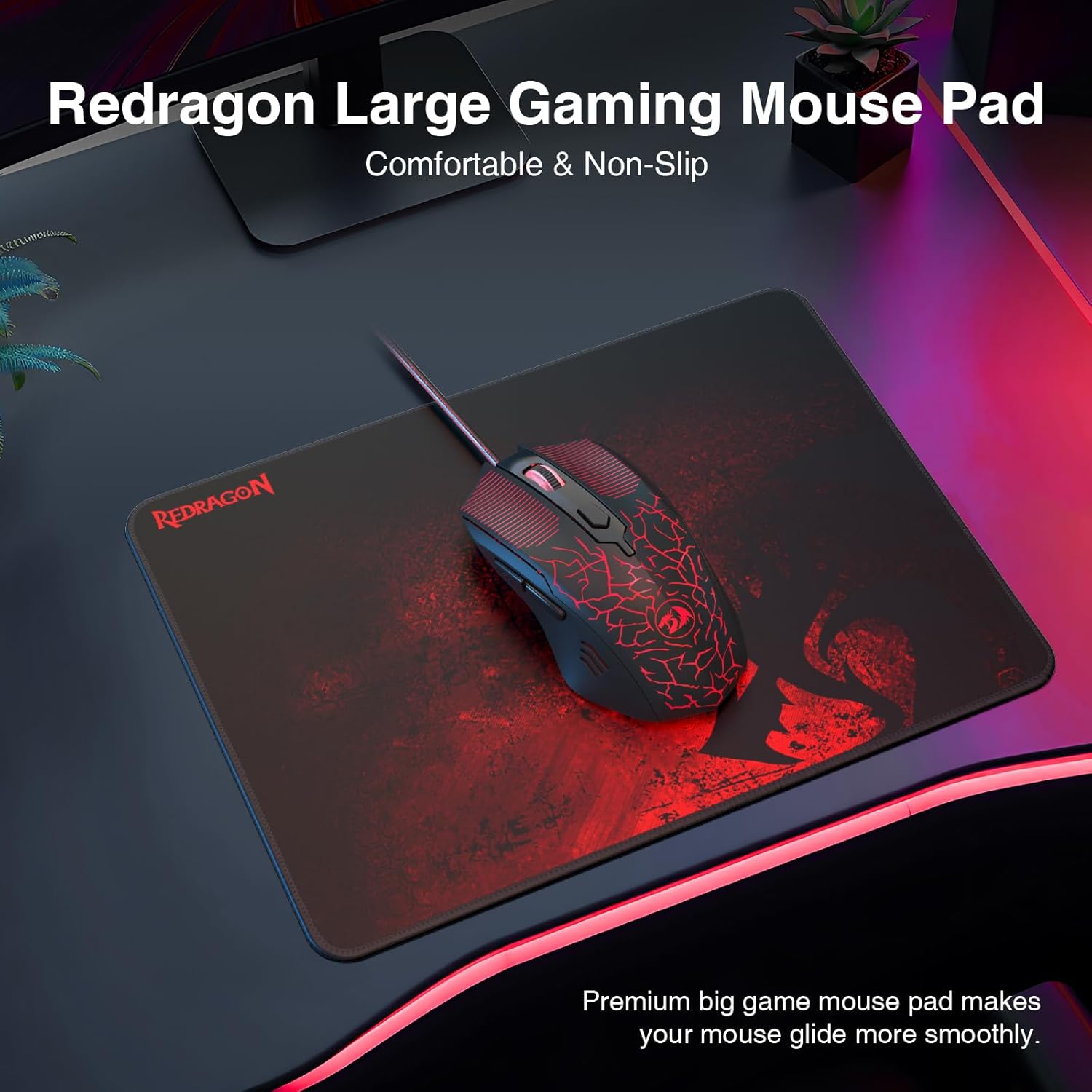 موس پد گیمینگ Redragon P016 با سطح پارچه‌ای و لبه دوخت‌شده