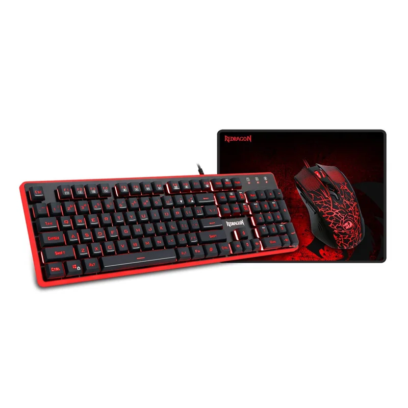 باندل گیمینگ Redragon S107 شامل کیبورد K509 ماوس M608 و موس پد P016