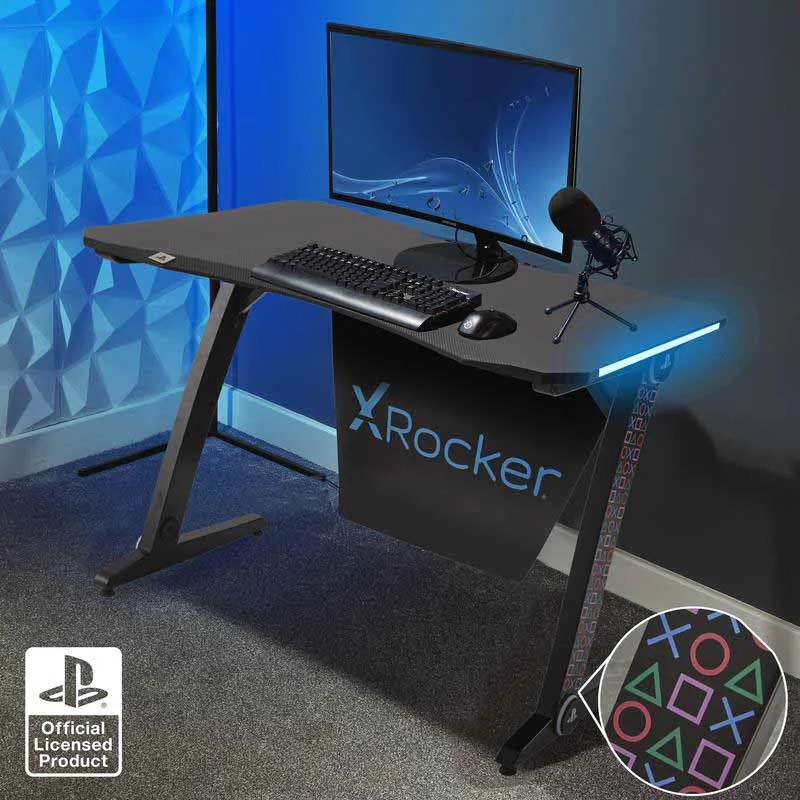میز گیمینگ X Rocker PlayStation Borealis Led Gaming Desk