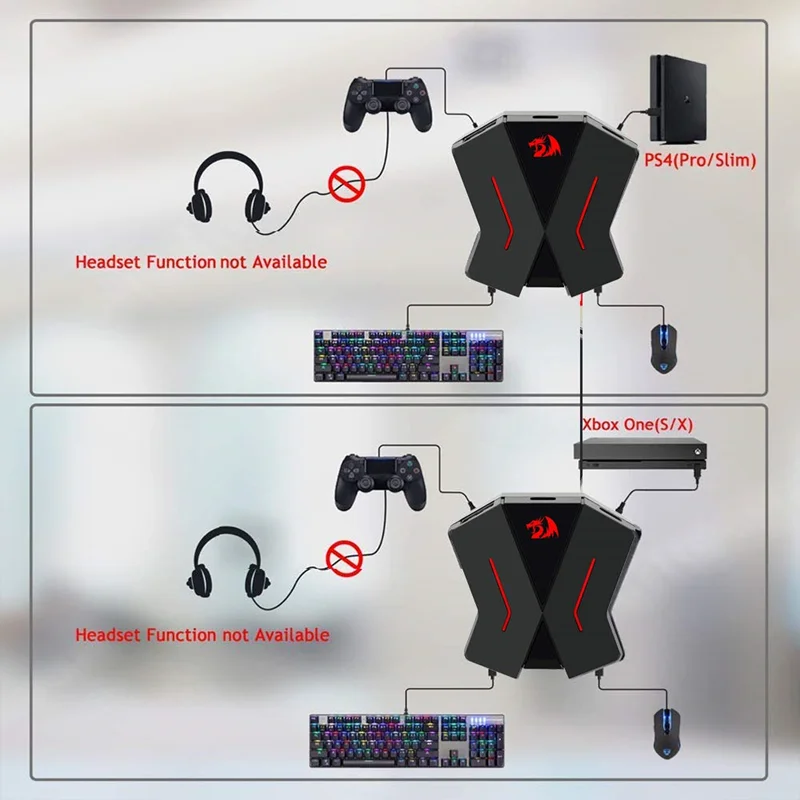 سازگاری مبدل Redragon GA200 با PS4 و Xbox One
