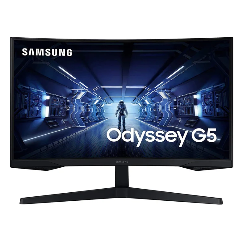 تصویر مانیتور منحنی 27 اینچ سامسونگ مدل Odyssey G5 LC27G55TQ-W ا SAMSUNG Odyssey G5 LC27G55TQ-W 27Inch Curved Gaming Monitor SAMSUNG Odyssey G5 LC27G55TQ-W 27Inch Curved Gaming Monitor