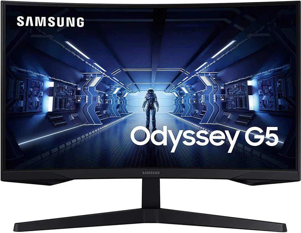 تصویر مانیتور منحنی 27 اینچ سامسونگ مدل Odyssey G5 LC27G55TQ-W ا SAMSUNG Odyssey G5 LC27G55TQ-W 27Inch Curved Gaming Monitor SAMSUNG Odyssey G5 LC27G55TQ-W 27Inch Curved Gaming Monitor