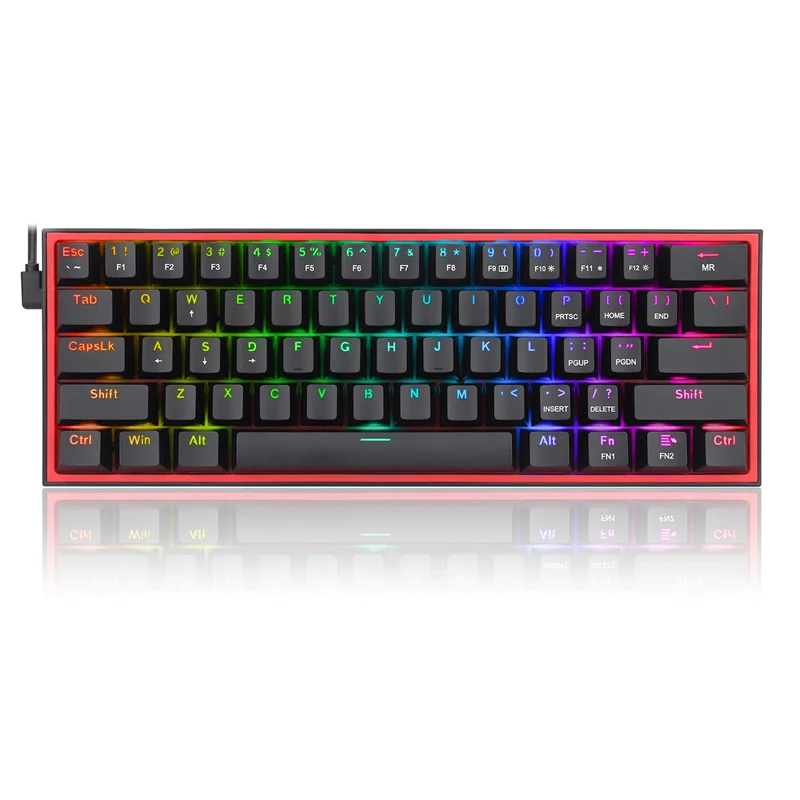 Redragon K617 FIZZ Rainbow کیبورد 60 درصد Redragon K617 FIZZ Rainbow با 61 کلید