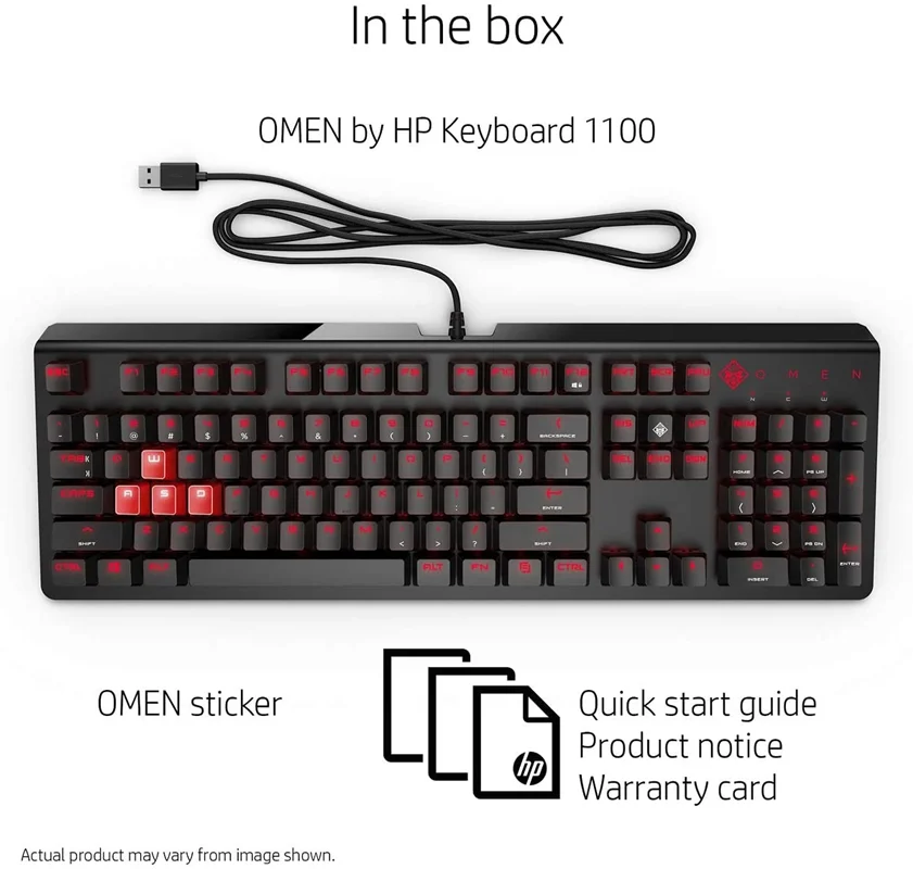 تصویر کیبورد مخصوص بازی اچ پی مدل Omen 1100 ا HP Omen 1100 Gaming Keyboard HP Omen 1100 Gaming Keyboard